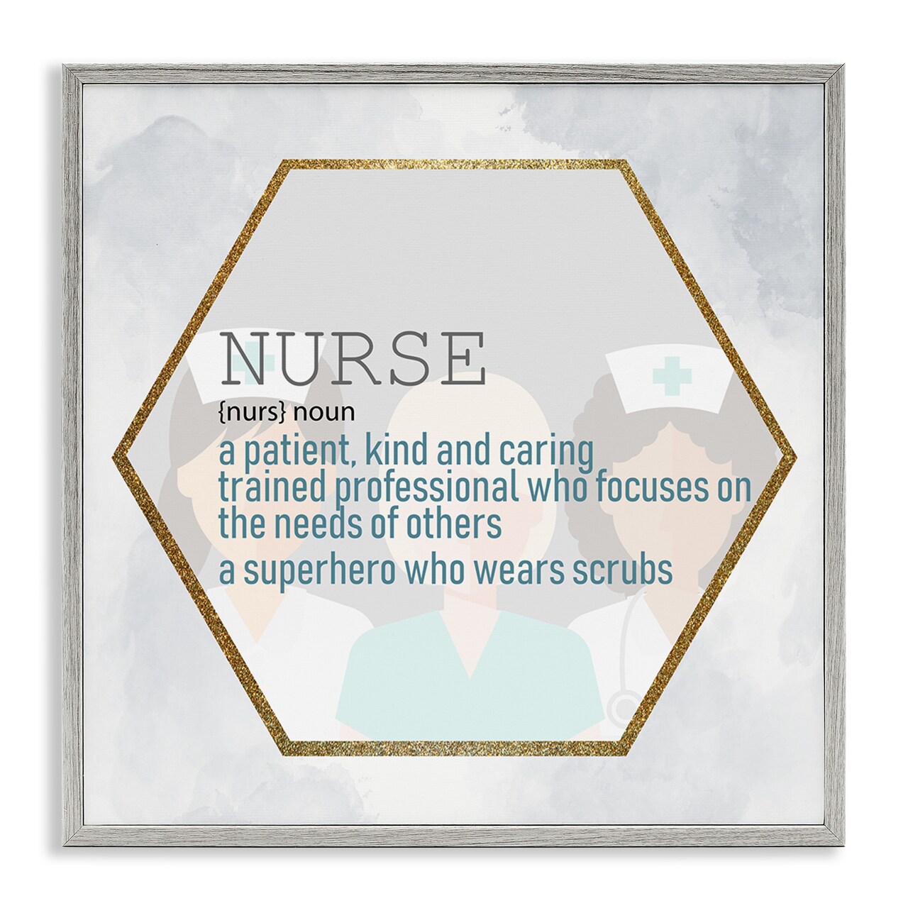 Stupell Industries Nurse Professional Definition Framed Giclee Art